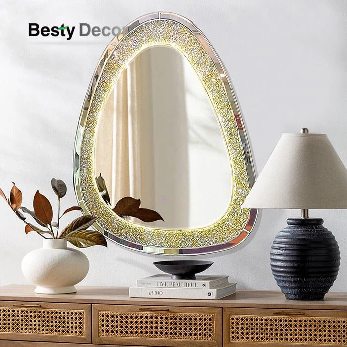 Diamand Crushed LED Mirror for Wall